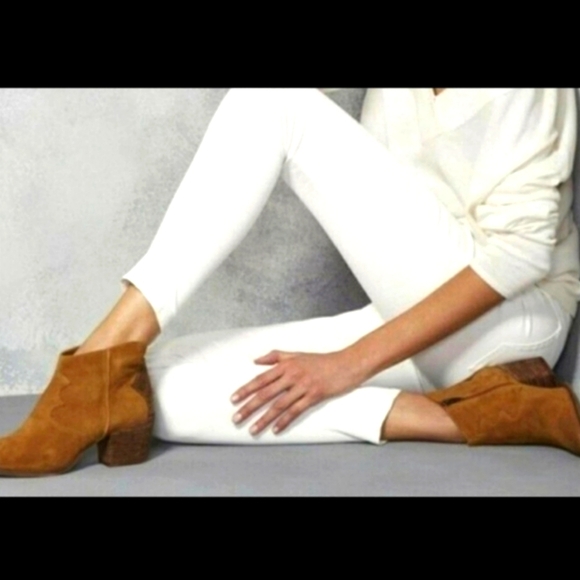 Marc Fisher Brown Stephani Suede Booties Bohemian Ankle Designer Summer Fall - Picture 13 of 16